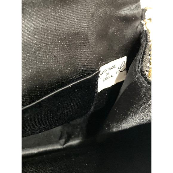 Vintage La Regale black beads evening bag shoulder bag retro formal clutch purse - Picture 7 of 11